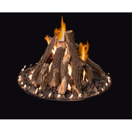 Grand Canyon Gas Logs RTS-18 Round Tall Stack Complete Logs Fire Pit, 18