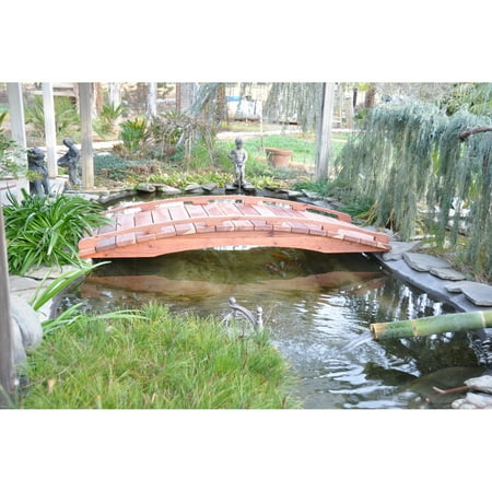 Redwood 8 ft. Japanese Garden Bridge