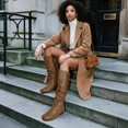 thumbnail image 2 of Botas de Invierno Altas DREAM PAIRS Camel Talle 7.5, 2 of 6