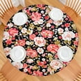 thumbnail image 2 of Round Fitted Tablecloth with Elastic Edges Fits 36"-44" Round Tables Pioneer Colorful Floral Waterproof Table Cover Washable Indoor and Outdoor for Party Kitchen Dinner Banquet Patio Picnic, 2 of 7