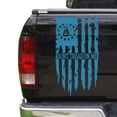 thumbnail image 1 of Dont Tread On Me Gadsden Flag Distressed American USA US Flag Truck Tailgate Vinyl Decal Compatible with most Pickup Trucks Betsy Ross Flag 1776 Decal (11" x 20", Ice Blue), 1 of 8