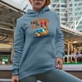 thumbnail image 2 of Fall for Jesus, He Never Leaves, Christian Autumn Art Merch Gift, Light Blue Hooded Sweatshirt or Hoodie, XL, 2 of 5