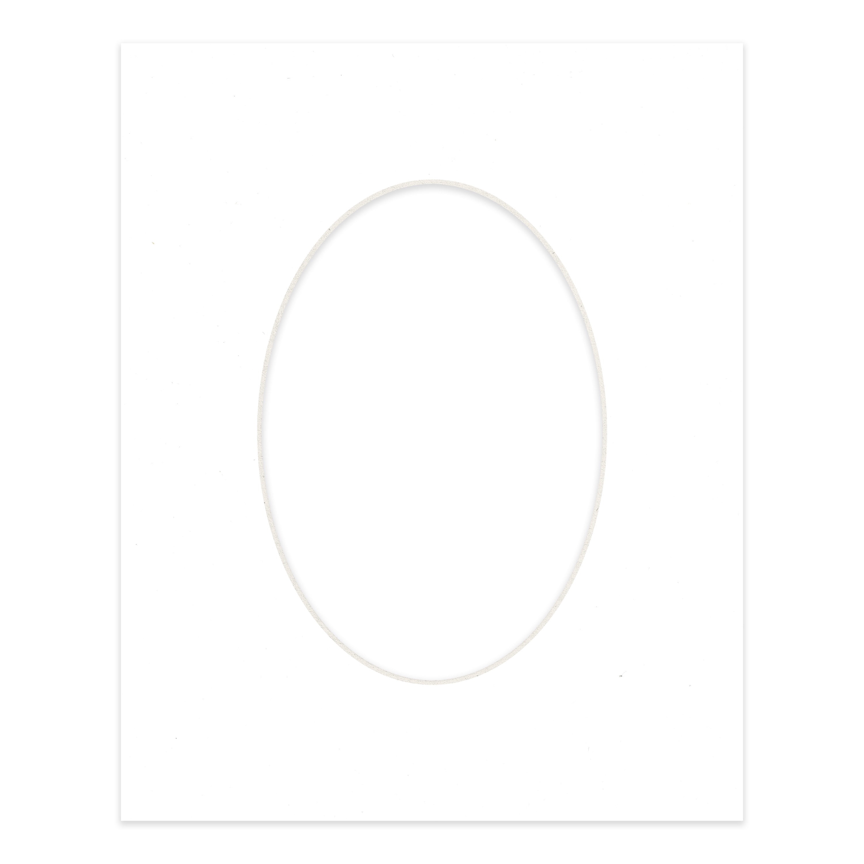 White Picture Frame Mat for 18x24 Frames - Oval Opening for 15x21 Photos - 1 Mat