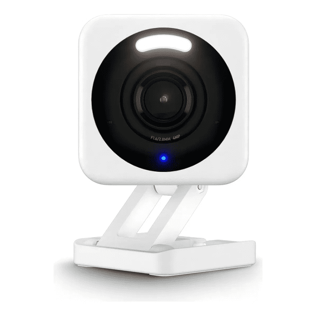Cámara De Seguridad Doméstica Inteligente Wi-fi Hd 2k sirena Activado Por Movimiento Malubero, Blanca