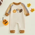 thumbnail image 6 of FYDUU Baby Boy Clothes Thanksgiving Turkey Letter Embroidered Long Sleeve Romper Jumpsuit Soft One Piece Outfit Cute Fall Playsuit Vintage Halloween, 6 of 9