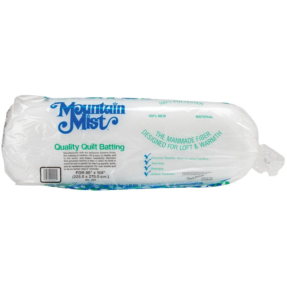 Polyester Quilt Batting, Queen 90inchby108inch, Mountain Mist 100