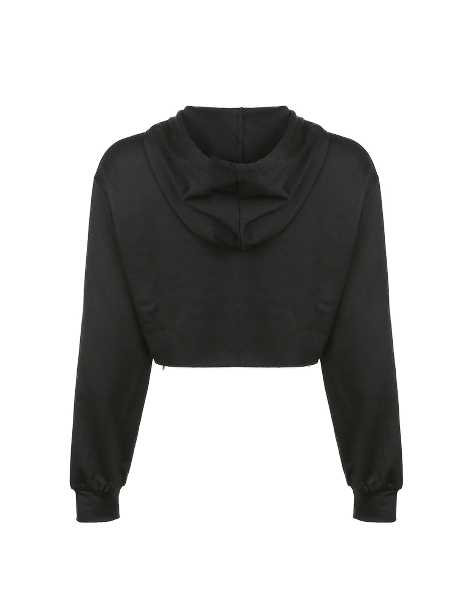 トップス KISHIDAMIKI cropped sweat zip top black Pixley Crop Top Hoodie - Black | GorillaWearUsa
