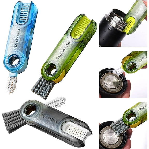 3 in 1 Multipurpose Bottle Gap Cleaner Brush,3 Pack Cup Cover Cleaning Brush,Cup Crevice Cleaning Tools,Water Bottle Cleaner Brush,Home Kitchen Cleaning Tools