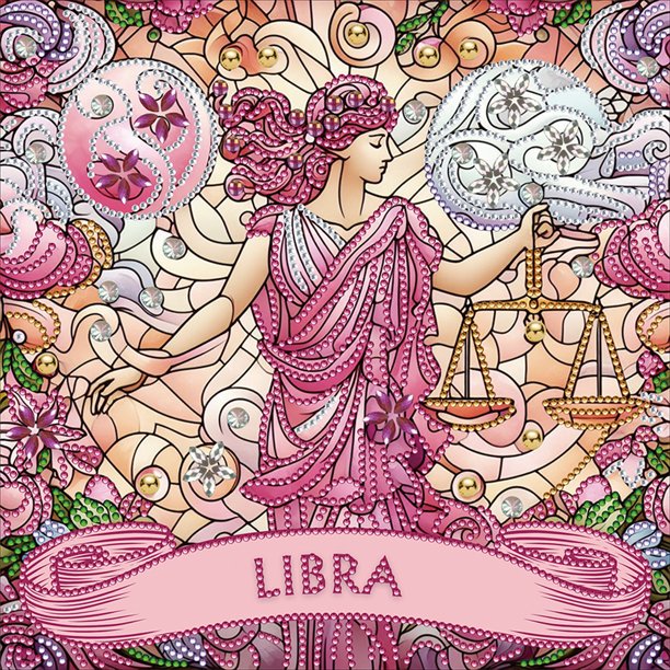 Kit Con Forma Especial Parcial DIY 5D Artística Libra 30x30cm
