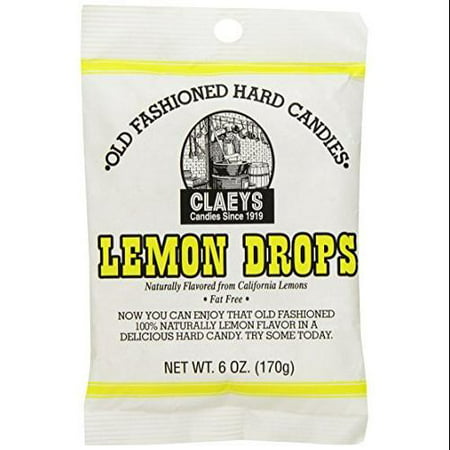 Claey's Fat-Free Old Fashioned Lemon Drops Hard Candies, 6