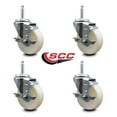 thumbnail image 2 of 4 Inch Nylon Wheel Swivel 5/8 Inch Threaded Stem Caster Set with Brake SCC, 2 of 2