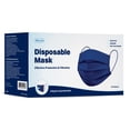 thumbnail image 4 of Disposable Face Mask, 3-Ply with Ear Loop (50 Individually Wrapped) - Navy Blue, 4 of 11