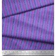 thumbnail image 3 of Soimoi Purple Rayon Fabric Vertical Stripe Printed Craft Fabric by the Yard 56 Inch Wide, 3 of 3
