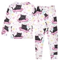 thumbnail image 2 of Black Cat Spaceship Pattern Cotton Pajamas 2 Piece Set Sleepwear Soft and Comfortable Homewear Nightwear, 2 of 7