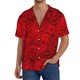 thumbnail image 1 of Balery Red Rose Camisa Casual de Manga Corta con Botones para Hombre, Texturizada, Estilo Cubano, para Playa, Verano-Large, 1 of 5