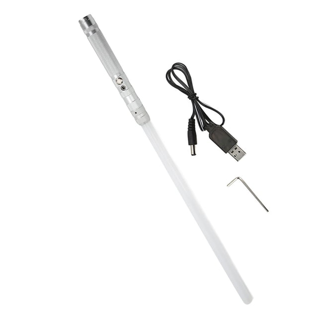 Espada De Luz LED, Espada De Luz Con Mango De Metal Recargable Ergonomía Confiable Caja Fuerte 3.7V 1200MH Cambio De 7 Colores Con Cable De Carga USB Para Escenario Anggrek Otros