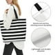 thumbnail image 3 of Balery Black And White Stripes Bolsa Tote Estilo Estético con Cremalleras, Bolsa de Hombro, Bolsa de Compras Grande y Plegable, 3 of 8