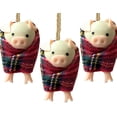 thumbnail image 1 of Cerdos en mantas, decoración navideña, colgante de cerdo de Navidad de dibujos animados lindo hecho a mano con accesorios de cerdito de madera, adorno divertido para árbol de Navidad para decoración n, 1 of 7