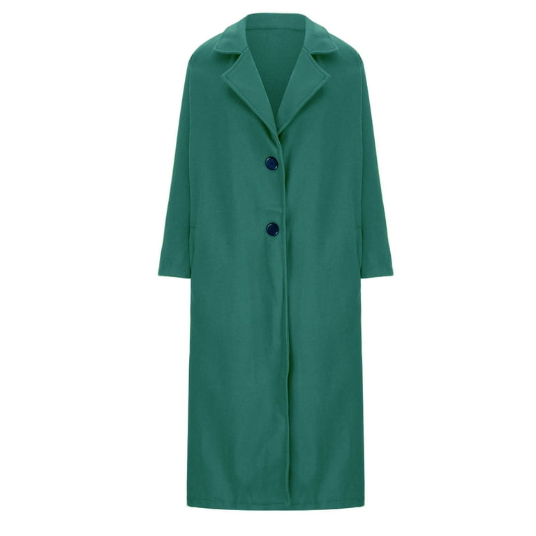 skpabo Winter Coats for Women Open Front Lapel Notched Collar Long