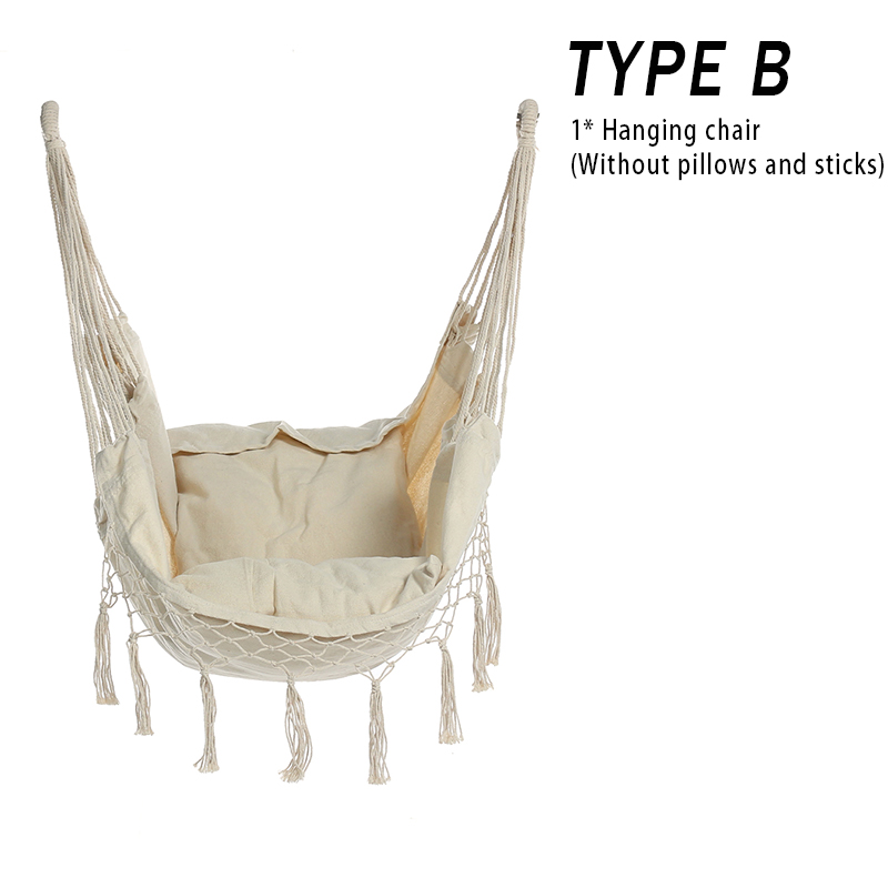 Outdoor Hammock Chair Hanging Rope Chair Hanging Swing Bar Yard Patio Porch Garden Porch 51.18X39.37inch - image 2 of 6
