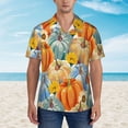 thumbnail image 4 of Bixox Men's Hawaiian Shirts Men's Pumpkins Sunflowers Print Short-Sleeve Shirt-Large, 4 of 8