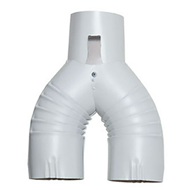 4 inch Round Downspout Diverter / Splitter, Aluminum, White