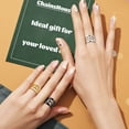 thumbnail image 4 of ChainsHouse Initial Rings for Women,Stainless Steel Custom Name Letter A-Z Ring Adjustable Statement Alphabet Ring Personalized Jewelry Birthday Mother Christmas Day Gifts, 4 of 10