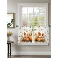 thumbnail image 2 of Thanksgiving Pumpkin Sheer Curtains 45 inches Long, Maple Leaf Linen Watercolor Fall Light Filtering Sheer Window Curtains Rod Pocket Voile Drapes for Bedroom Living Room, 52"W x 45"L 2 Panels, 2 of 7