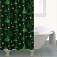 thumbnail image 4 of Dark Green Christmas Tree and Star Pattern Shower Curtain 84"x72" ,Bathroom Decorative Shower Curtains Set with 12 Hooks,Modern Waterproof Washable Shower Curtain, 4 of 6