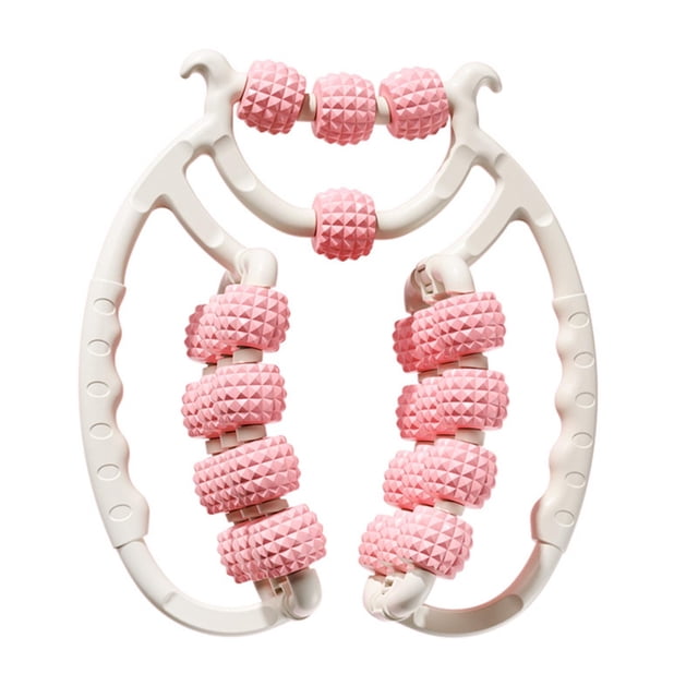 Rodillo de masaje de piernas circular de 360 grados para entrenamiento, yoga y gimnasio. Rosa