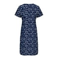 thumbnail image 4 of QJUHUNG Liquidation Robe Décontractée à Col Rond Imprimé d'Été à Manches Courtes avec Poches pour Femmes, 4 of 6
