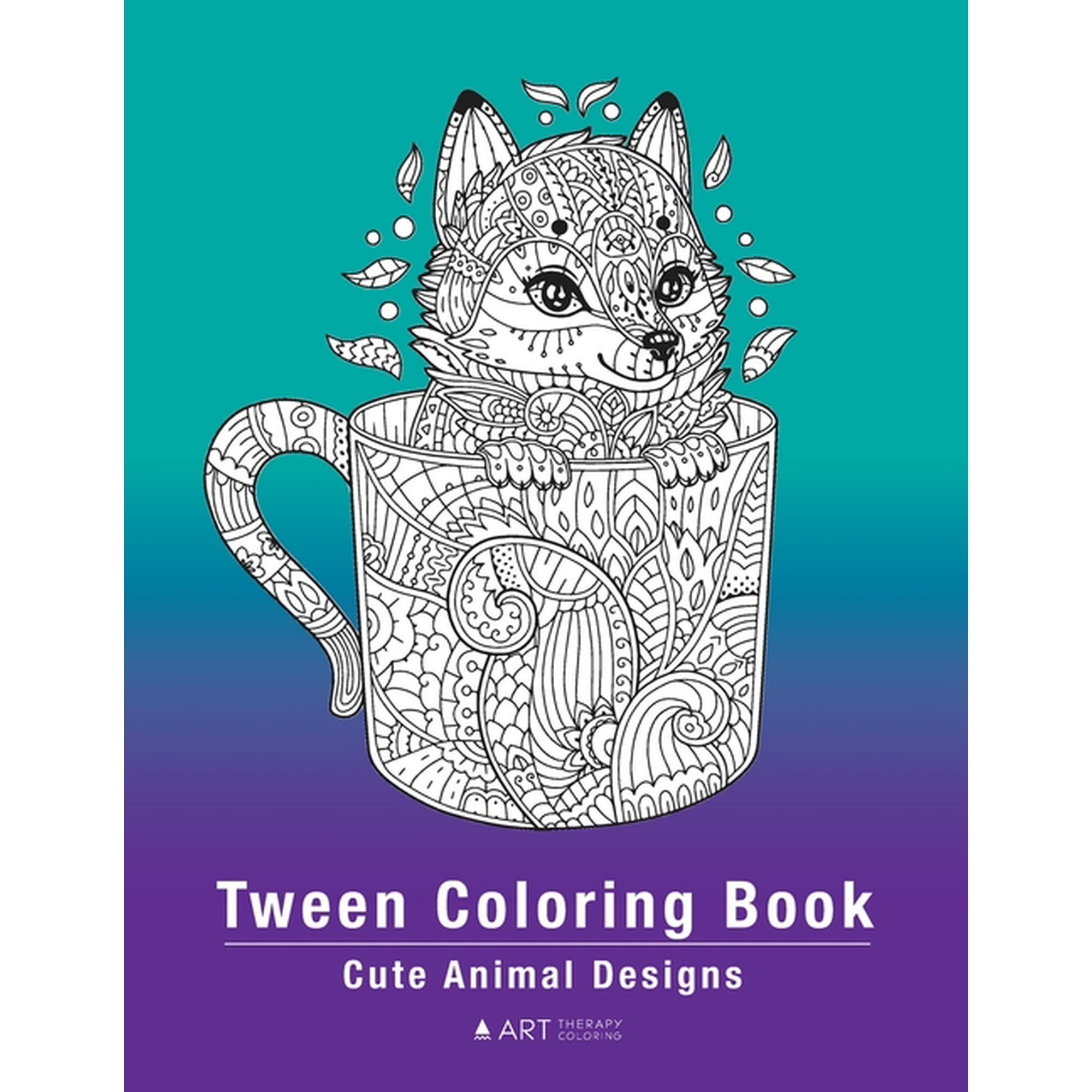 Tween Coloring Book: Cute Animal Designs: Colouring Pages For Boys & Girls of All Ages Preteens Intricate Zentangle Dr (Paperback)