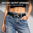 thumbnail image 3 of TRISJEM Y2K Guitar Belt, Unisex Punk Rock Studded Waist Belt with Metal Guitar Buckle, Vintage Gothic Fashion Accessory for Jeans, Streetwear and Casual Style, 3 of 8