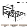 thumbnail image 4 of E-motie Full Size Metal Platform Bed Frame with Headboard, Heavy Duty Metal Slat Mattress Foundation, Easy Assembly, No Box Spring Needed, Black, 4 of 8
