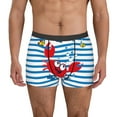 thumbnail image 1 of Fotbe Red Funny Crab on Blue Stripe Calzoncillos Tipo Boxer con Bolsa de Soporte Total para Hombre, X-Temp Fresco, Transpirable y de Secado Rápido-Medium, 1 of 5