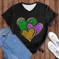 thumbnail image 2 of JJHGVB Mardi Gras Outfit Mardi Gras Shirts Women Short Sleeve Shirts for Women Short Sleeve Top Mardi Gras Blouse Mardi Gras Sequin Top Women Tops Casual Gray XL, 2 of 5