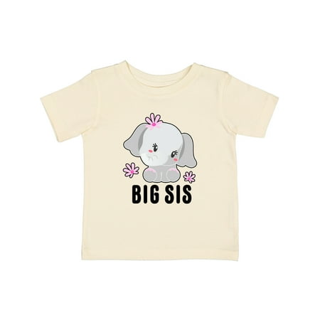 

Inktastic Big Sis with Cute Elephant with Flower Gift Baby Girl T-Shirt