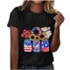 thumbnail image 4 of Camisetas de Manga Corta para las Mujeres, Blusa de Manga Corta de la Moda Del Día de la Independencia Hecha de Poliéster Cómodo para la Primavera Verano, Blusas de Manga Corta para las Mujeres, 4 of 7