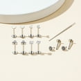 thumbnail image 6 of 20G Flat Back Earrings Stud 316L Surgical Steel Nose Stud Rings Threadless Tragus Labret Cartilage Medusa Conch Body Piercing Jewelry Hypoallergenic for Women Men 5Pairs Silver, 6 of 10