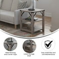 thumbnail image 6 of Merrick Lane Modern Farmhouse Engineered Wood End Table with Two Tiered Shelving and Powder Coated Steel Accents in Gray Wash, 6 of 12