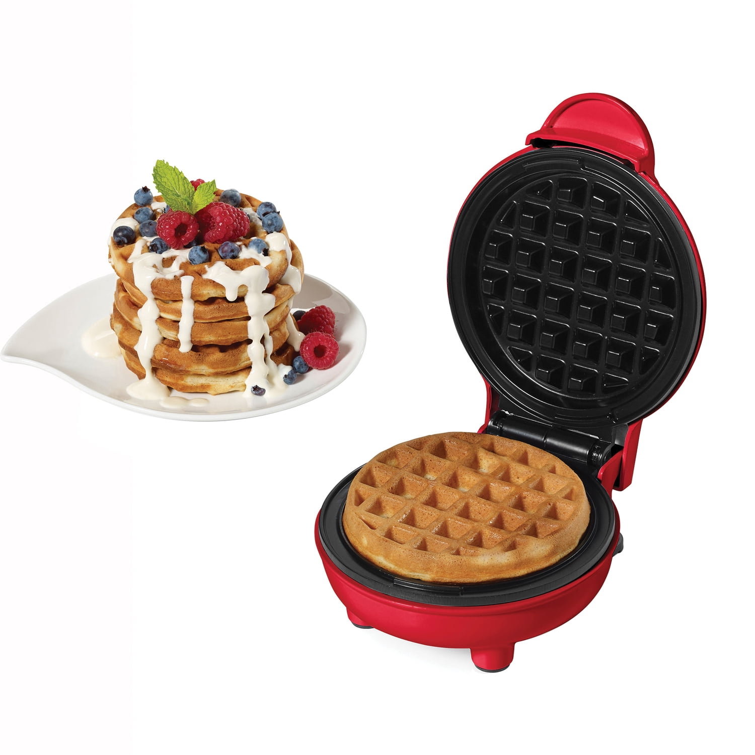 Starfrit 4" Electric Mini Waffle Maker, Red, 024725-006-0000