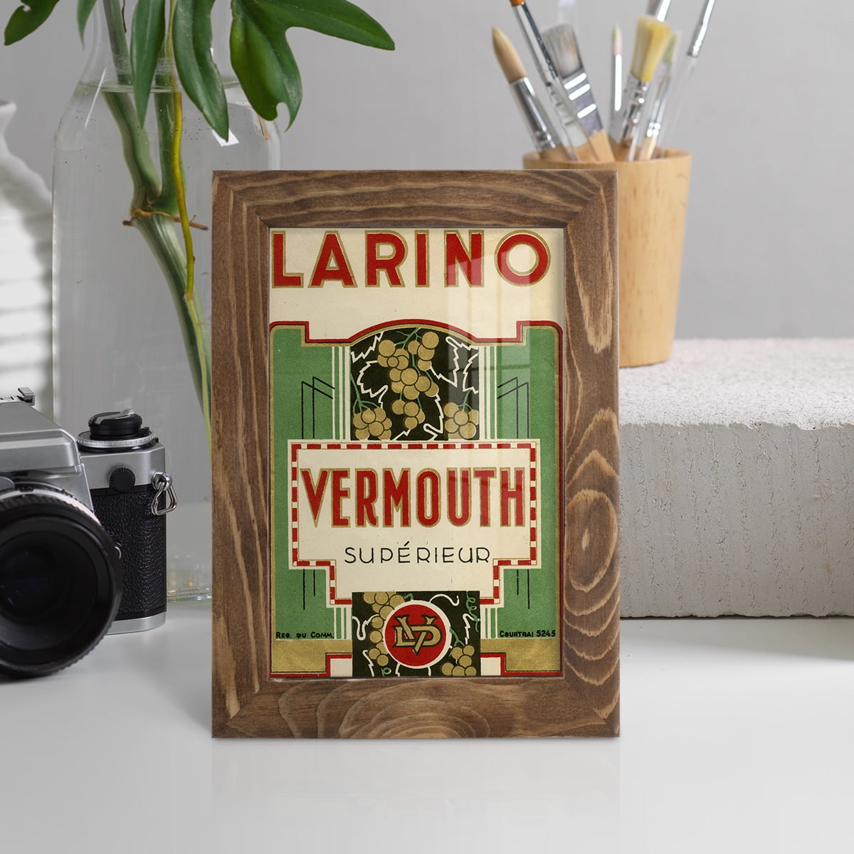 Larino Vermouth -Framed Print w/glass-Walnut