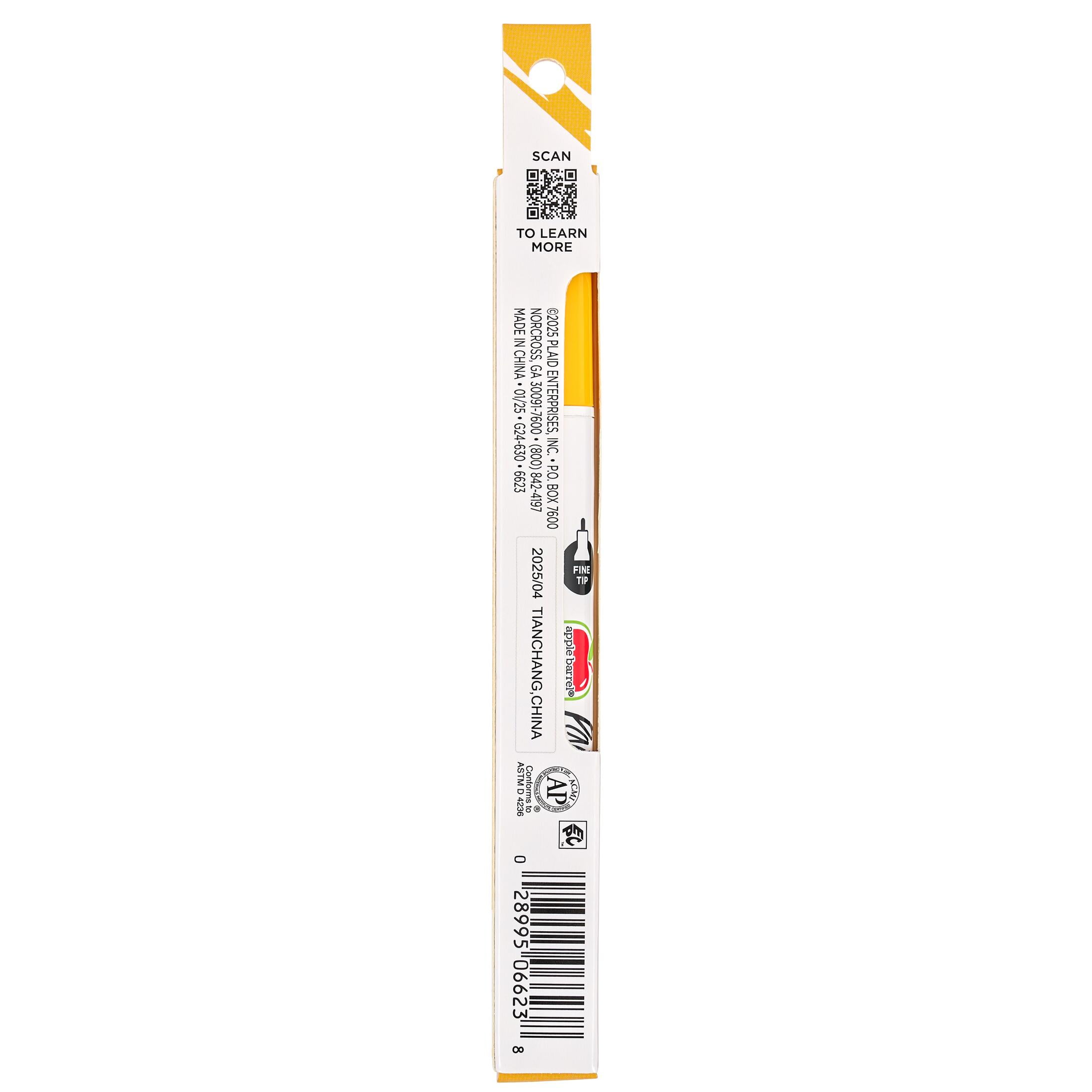 Apple Barrel Multi-Surface Fine Tip Paint Pen, Yellow, 1 Piece