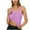 Purple, variant on Nestiefly Women Ribbed Workout Crop Tops with Built in Bra Seamless Yoga Racerback Tank Top Tight Fit Black 2XL