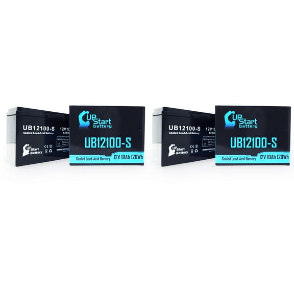 2x Pack - Lashout 24 Volt 400 Watt Battery Replacement - UB12100-S Universal Sealed Lead Acid Battery (12V, 10Ah, 10000mAh, F2 Terminal, AGM, SLA)