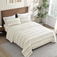 thumbnail image 6 of ClevaHome 3-Piece Twin Microfiber Classic Stripe Bed Sheet Set, Super Soft, Breathable Stripe Bedding with 16 inches Deep Pocket,Desert Stripe, 6 of 7