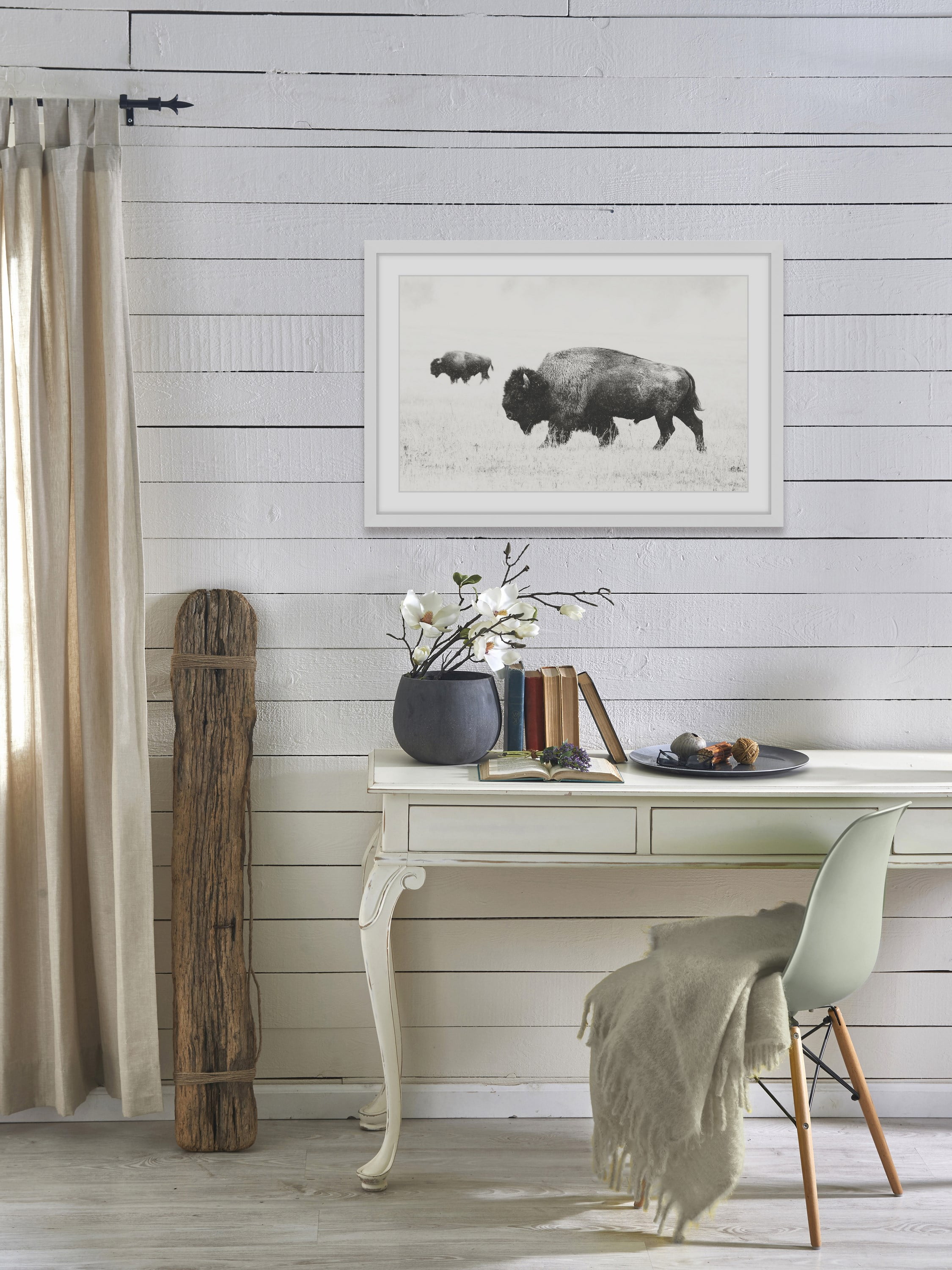 Marmont Hill Buffalo Pair Framed Wall Art, 20" x 30"
