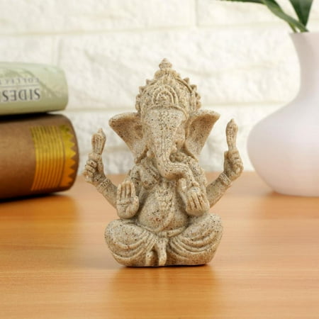 Resin Elephant Sculpture FAGINEY Sandstone Ganesh Statue Hindu Elephant God Sculpture Hand Carved Resin Figurine, Ganesh Sculpture , Hindu Ganesh Statue ()