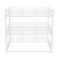 thumbnail image 3 of Queen over Queen over Queen Triple Bunk Bed Frame, Heavy Duty Detachable Bunk Beds for 3, Metal 3 Bunk Beds with Ladder & Guardrail for Teens Adults (White), 3 of 8