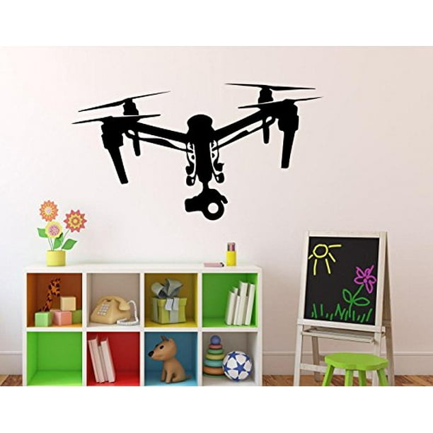 Drone With Camera Wall Vinyl Decal Air Quadcopter Sticker Aircraft Home Art Decor Ideas Interior Removable Kids Room Design 6 Drn Com - Vinyl Decor Ideas